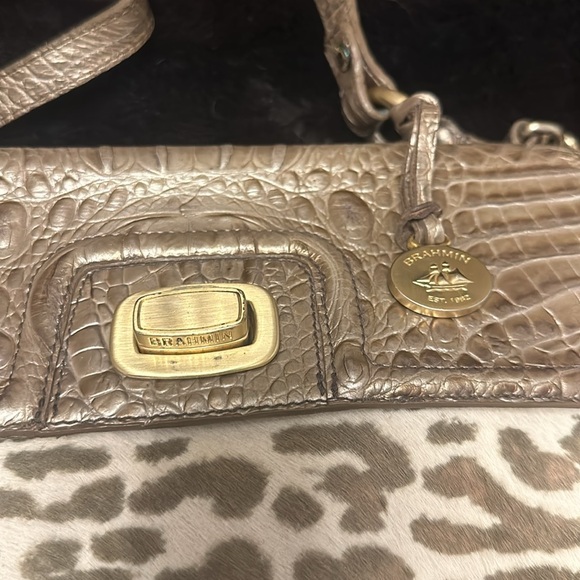 BRAHMIN Trista haze leopard luxe tote/shoulder bag - Picture 6 of 9